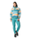 Helvetia™ II Printed Cropped Half Snap Fleece Jacket in Teal