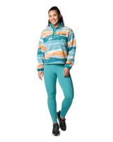 Helvetia™ II Printed Cropped Half Snap Fleece Jacket in Teal
