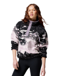 The Columbia Womens Helvetia II Printed Cropped Half Snap Fleece Jacket in Shale Purple Sisters & Shale Purple