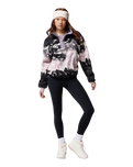 The Columbia Womens Helvetia II Printed Cropped Half Snap Fleece Jacket in Shale Purple Sisters & Shale Purple
