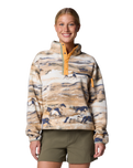 Helvetia™ II Printed Cropped Half Snap Fleece Jacket in Lemon Wash Roaming