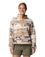 Helvetia™ II Printed Cropped Half Snap Fleece Jacket in Lemon Wash Roaming