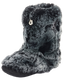 The Bedroom Athletics Womens Cole Luxury Faux Fur Slipper Boots in Black Wolf