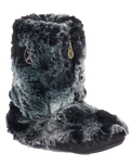 The Bedroom Athletics Womens Cole Luxury Faux Fur Slipper Boots in Black Wolf