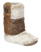 Florence Longer Length Luxury Faux Fur Slipper Boots in Patchwork Ferret