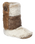 Florence Longer Length Luxury Faux Fur Slipper Boots in Patchwork Ferret