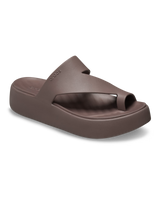 The Crocs Womens Getaway Platform Toe Loop Sandals in Truffle