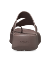 The Crocs Womens Getaway Platform Toe Loop Sandals in Truffle