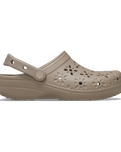 Classic Floral Cut Out Clogs in Taupe
