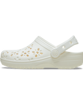 Classic Floral Cut Out Clogs in Chalk
