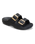 The Crocs Womens Metallic Buckle Saturday Sandals in Black