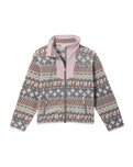 The Columbia Girls Girls Sequoia Grove™ Printed Full Zip Fleece Jacket in Iron Wizard Island & Mineral Pink