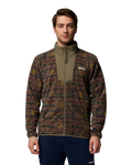 The Columbia Mens Sequoia Grove™ Printed Full Zip Fleece Jacket in Stone Green & Treebark