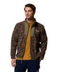 The Columbia Mens Sequoia Grove™ Printed Full Zip Fleece Jacket in Stone Green & Treebark