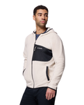 The Columbia Mens Fast Trek™ Overlay Fleece Hoodie in Dark Stone & Black