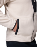 The Columbia Mens Fast Trek™ Overlay Fleece Hoodie in Dark Stone & Black