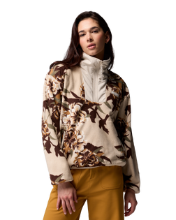 The Columbia Womens Sequoia Grove Printed Half Zip Fleece Jacket in Dark Stone Blossoming