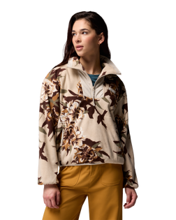 The Columbia Womens Sequoia Grove Printed Half Zip Fleece Jacket in Dark Stone Blossoming