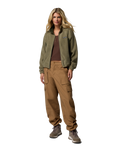 The Columbia Womens Benton Springs Relaxed Full Zip Jacket in Stone Green
