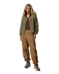The Columbia Womens Benton Springs Relaxed Full Zip Jacket in Stone Green