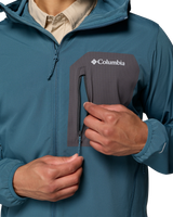 The Columbia Mens Tall Heights™ III Hooded Softshell Jacket in Everblue & Shark