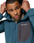 The Columbia Mens Tall Heights™ III Hooded Softshell Jacket in Everblue & Shark