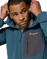 The Columbia Mens Tall Heights™ III Hooded Softshell Jacket in Everblue & Shark