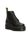 The Dr Martens Womens Sinclair Milled Nappa Leather Platform Boots in Black Milled Napa