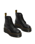 The Dr Martens Womens Sinclair Milled Nappa Leather Platform Boots in Black Milled Napa