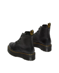 The Dr Martens Womens Sinclair Milled Nappa Leather Platform Boots in Black Milled Napa