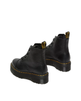 The Dr Martens Womens Sinclair Milled Nappa Leather Platform Boots in Black Milled Napa