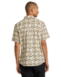 The RVCA Mens La Eye Floral Shirt in Light Khaki