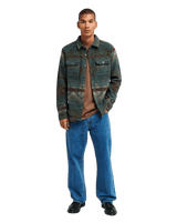 The RVCA Mens Dayshift Blanket Flannel Shirt in Hunter Green