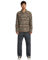 The RVCA Mens Dayshift Blanket Flannel Shirt in Mushroom