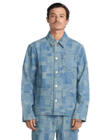 The RVCA Mens Boro Dayshift Jacket in Bleached Indigo