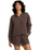 The RVCA Womens Glory Waffle Sweatshirt in Brown Bear