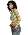 The RVCA Womens Willow Long Sleeve Top in Eucalyptus