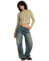 The RVCA Womens Willow Long Sleeve Top in Eucalyptus