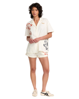 The RVCA Womens Lauryn Button Up Shirt in Natural