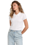 The RVCA Womens Dawn Sweater Top in Whisper White