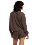 The RVCA Womens Glory Waffle Shorts in Brown Bear