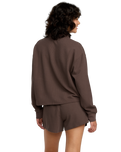 The RVCA Womens Glory Waffle Shorts in Brown Bear