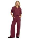 The RVCA Womens SYD Stripe Joggers in Wine