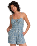 The RVCA Womens Bay Romper Jumpsuit in Coronet Blue