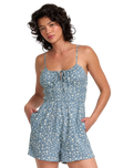 The RVCA Womens Bay Romper Jumpsuit in Coronet Blue
