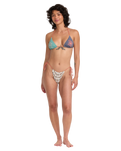 The RVCA Womens Lauryn Halter Tri Bikini Top in Multi