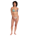 The RVCA Womens Lauryn Slide Tri Skimpy Bikini Bottoms in Multi