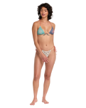The RVCA Womens Lauryn Slide Tri Skimpy Bikini Bottoms in Multi