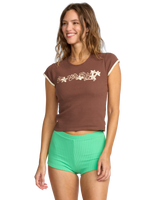 The Billabong Womens Josie Ringer T-Shirt in Espresso