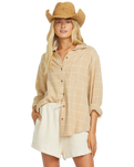The Billabong Womens Layer Up Woven Shirt in Khaki